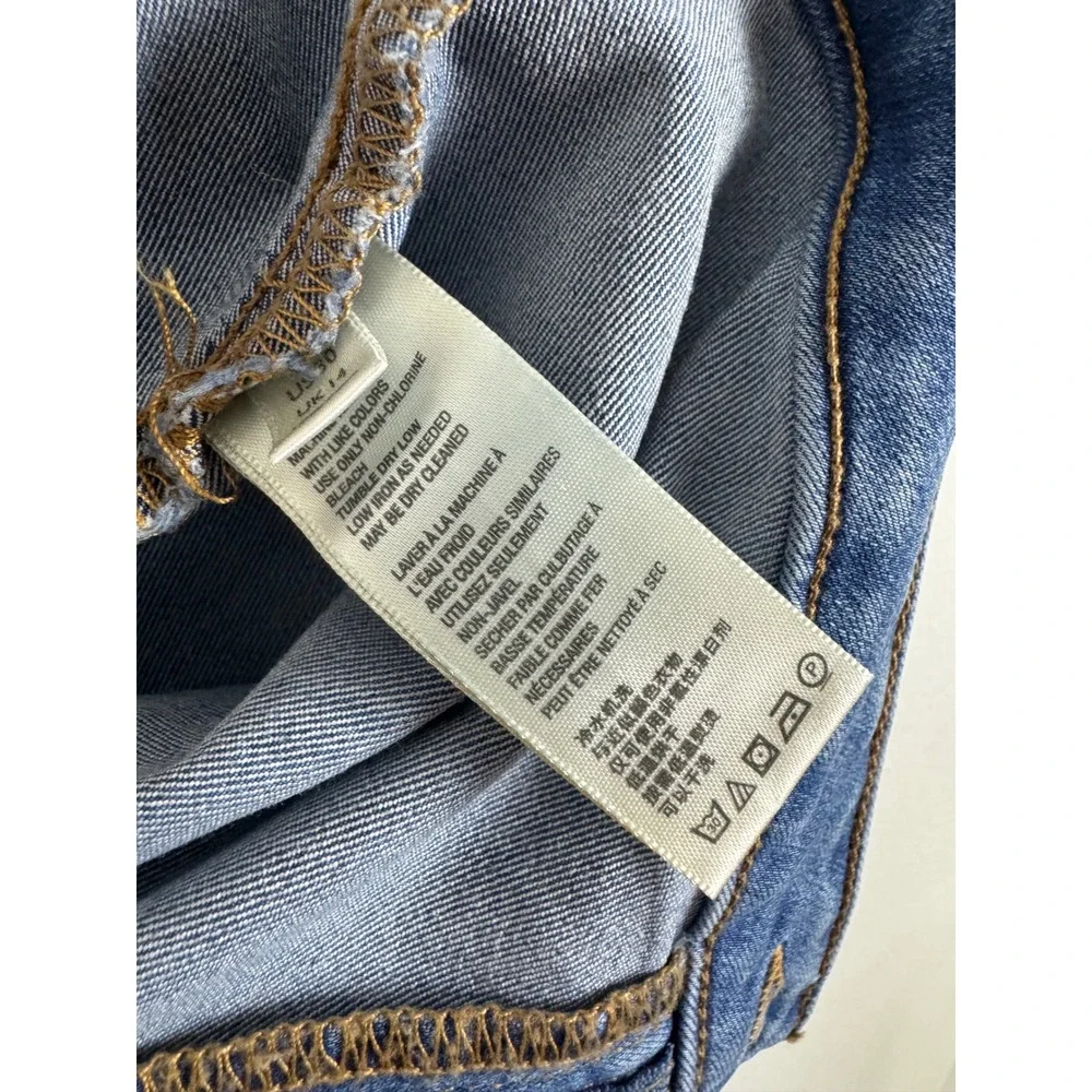 We The Free Jeans Women 30 Blue Just Float On Flare High Rise Raw Hem Denim